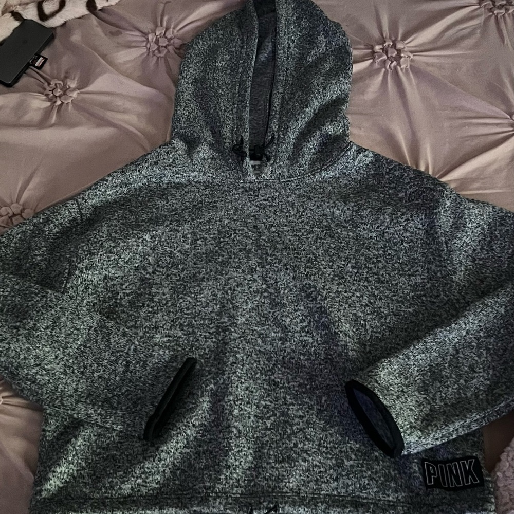 PINK Victoria's Secret Women's Gray Hoodie Sweater